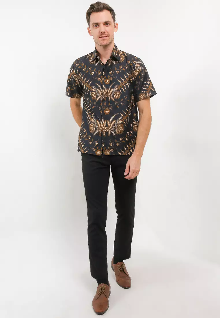 Abhicandra Kemeja Batik Exclusive Premium Pria Casual Modern Lengan Pendek