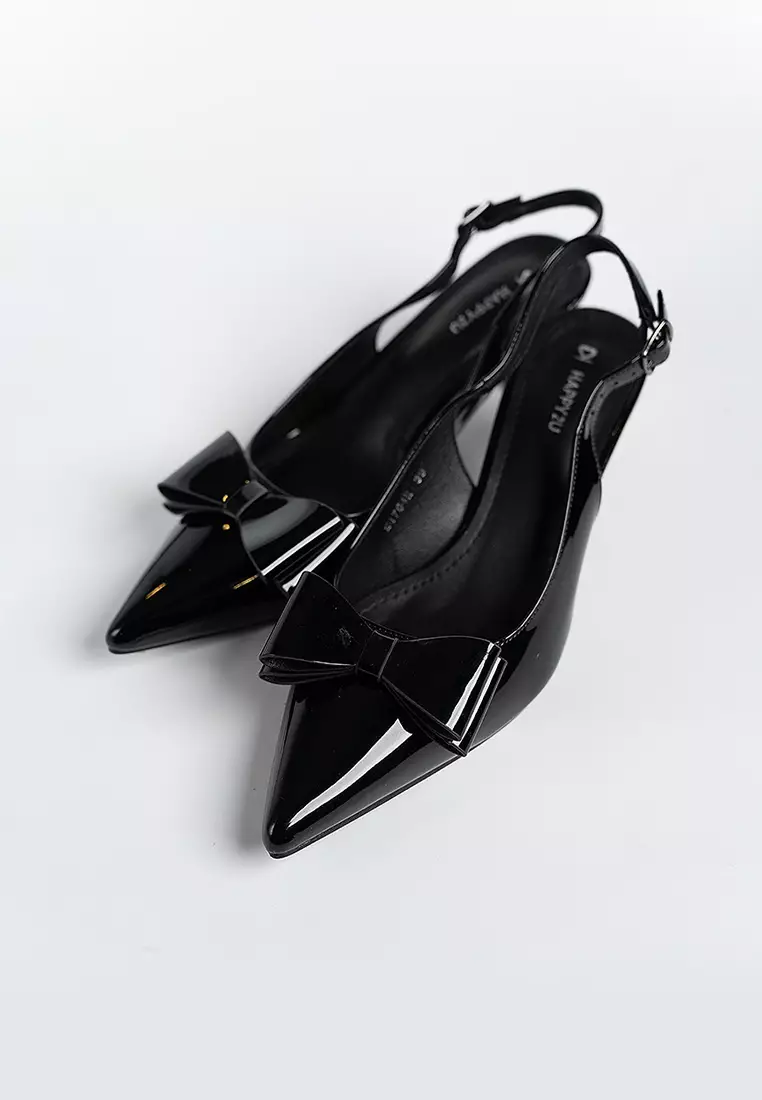 Winnie  Bow Flared Heels