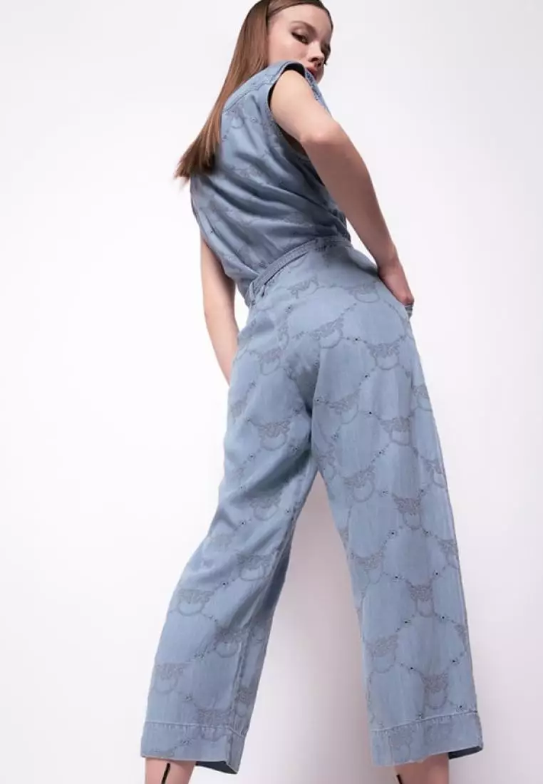 Buy PINKO Indigo sangallo lace jumpsuit 2025 Online | ZALORA