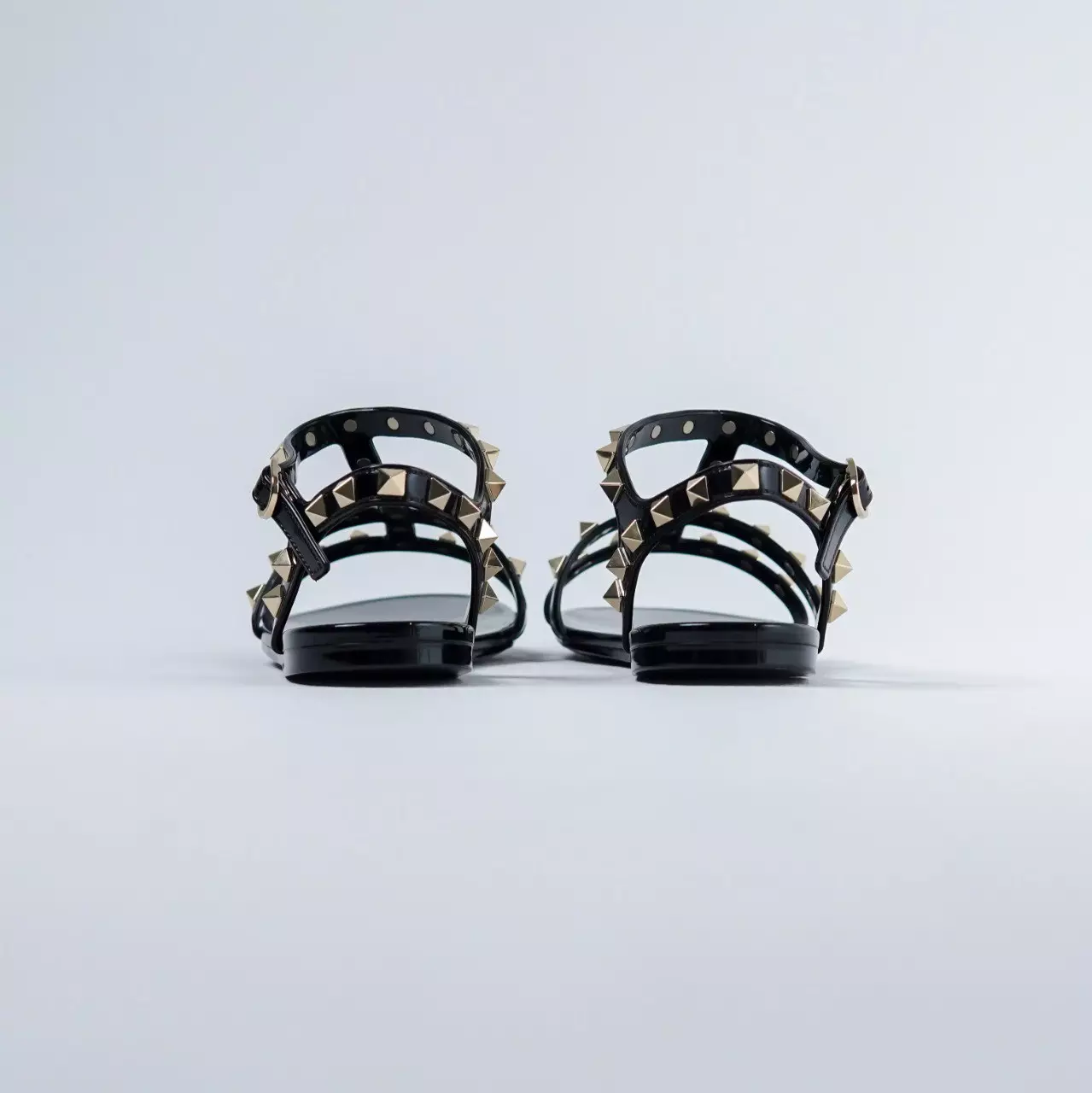 Sandal VALENTINO ROCKSTUD STRAP ANKLE JELLY BLACK SANDAL 100% ORIGINAL
