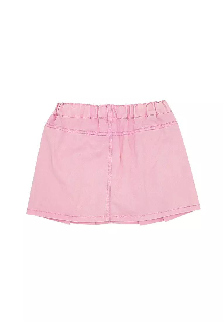 Girls Licensed Twill Skirt with Pleats Pink