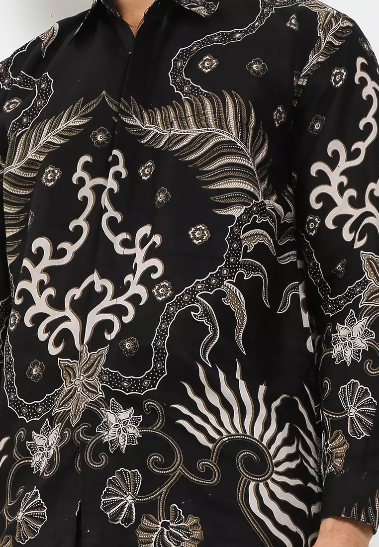Akssa Kemeja Batik Exclusive Premium Pria Casual Modern Lengan Panjang
