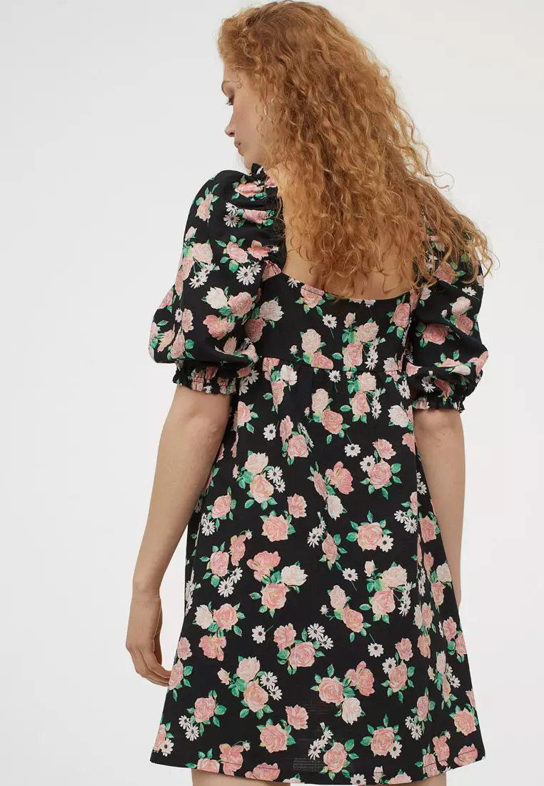 Puff sleeve deals dress h&m