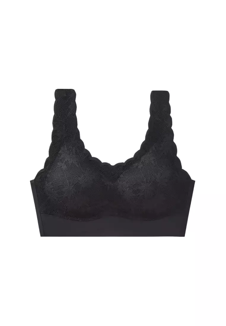 Premium Laura Lace Bralette Top in Black