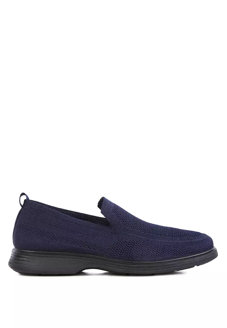 Discount on London Rag  shoes - SKU: Blue Casual Knitted Walking Loafers