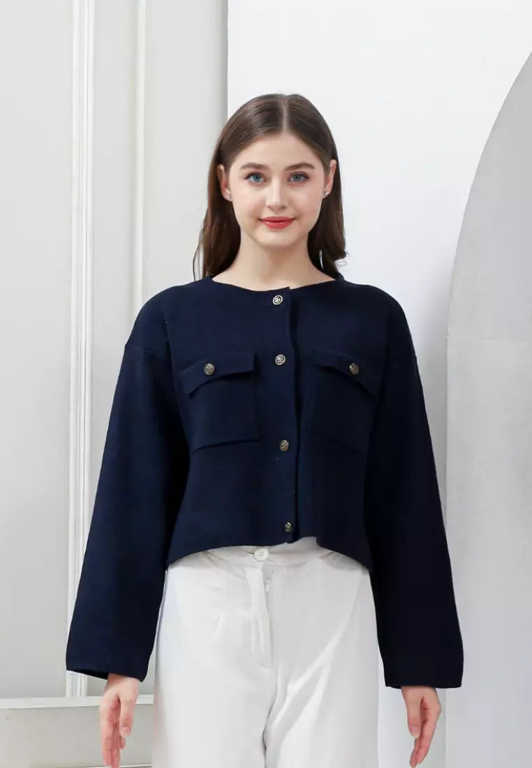 Piper Knit Cardigan in Navy