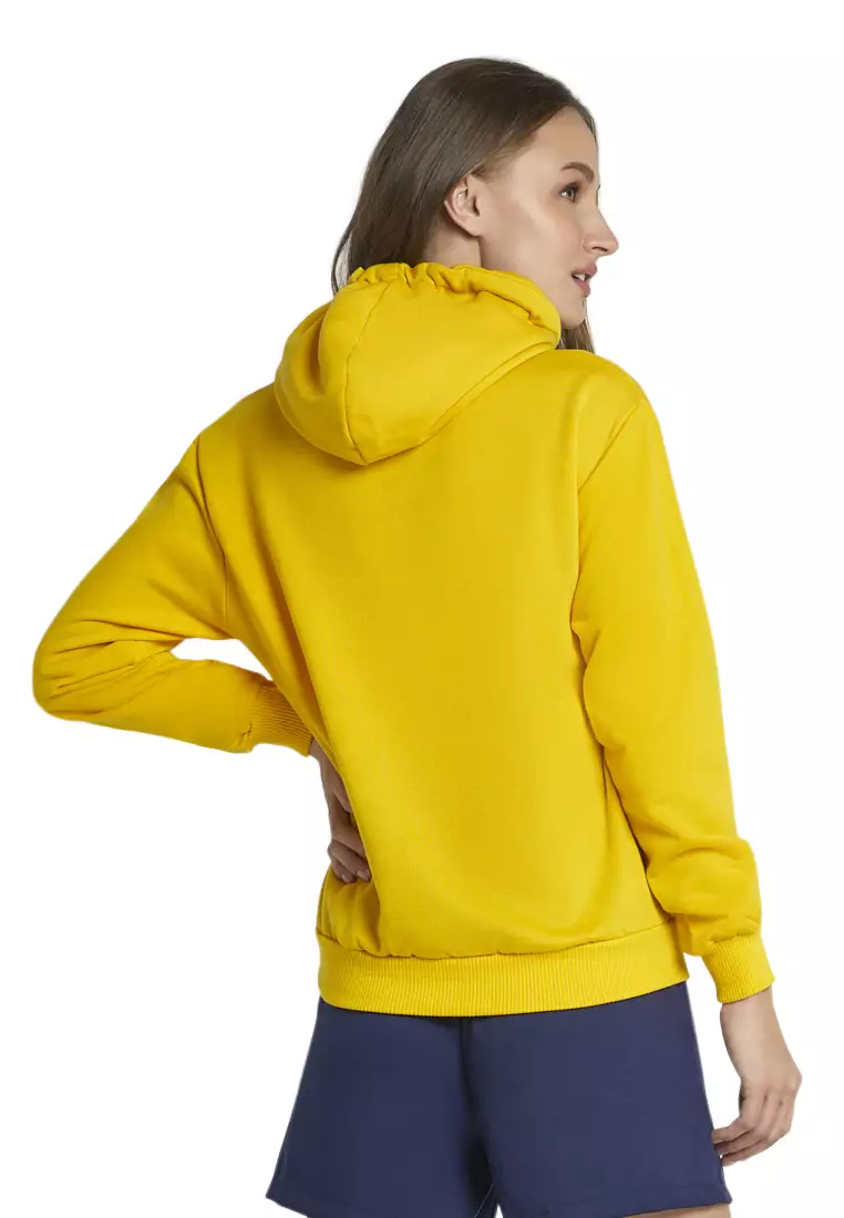 Aubrey Sweater Hoodie Long Sleeve Kerah Bulat Atasan Wanita - Kuning