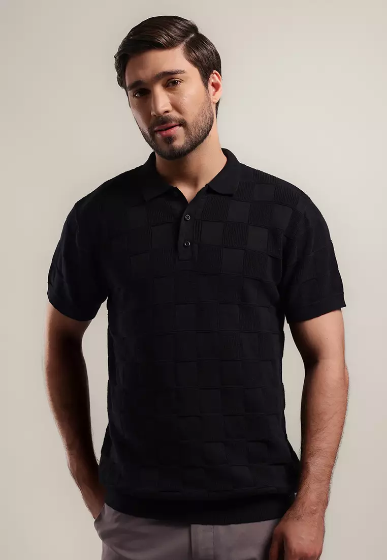 MOC - Kaos Polo Polos Pria Lengan Pendek Harold - Black