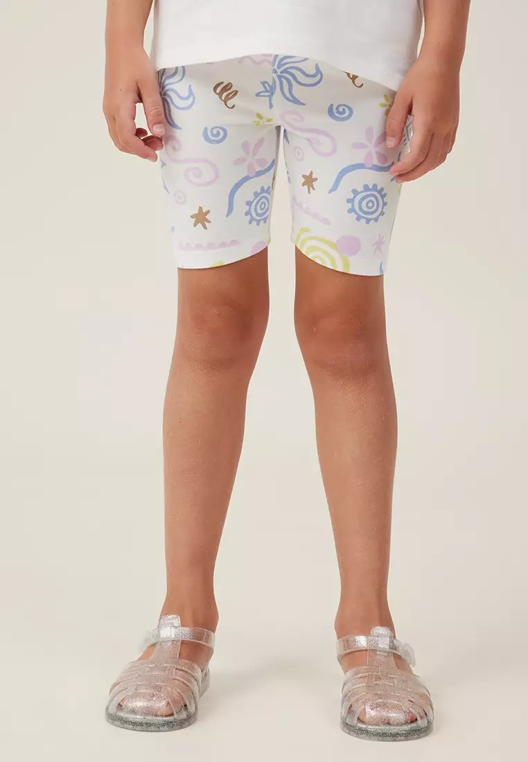 Toddler + Girls Floral Biker Shorts | Pink