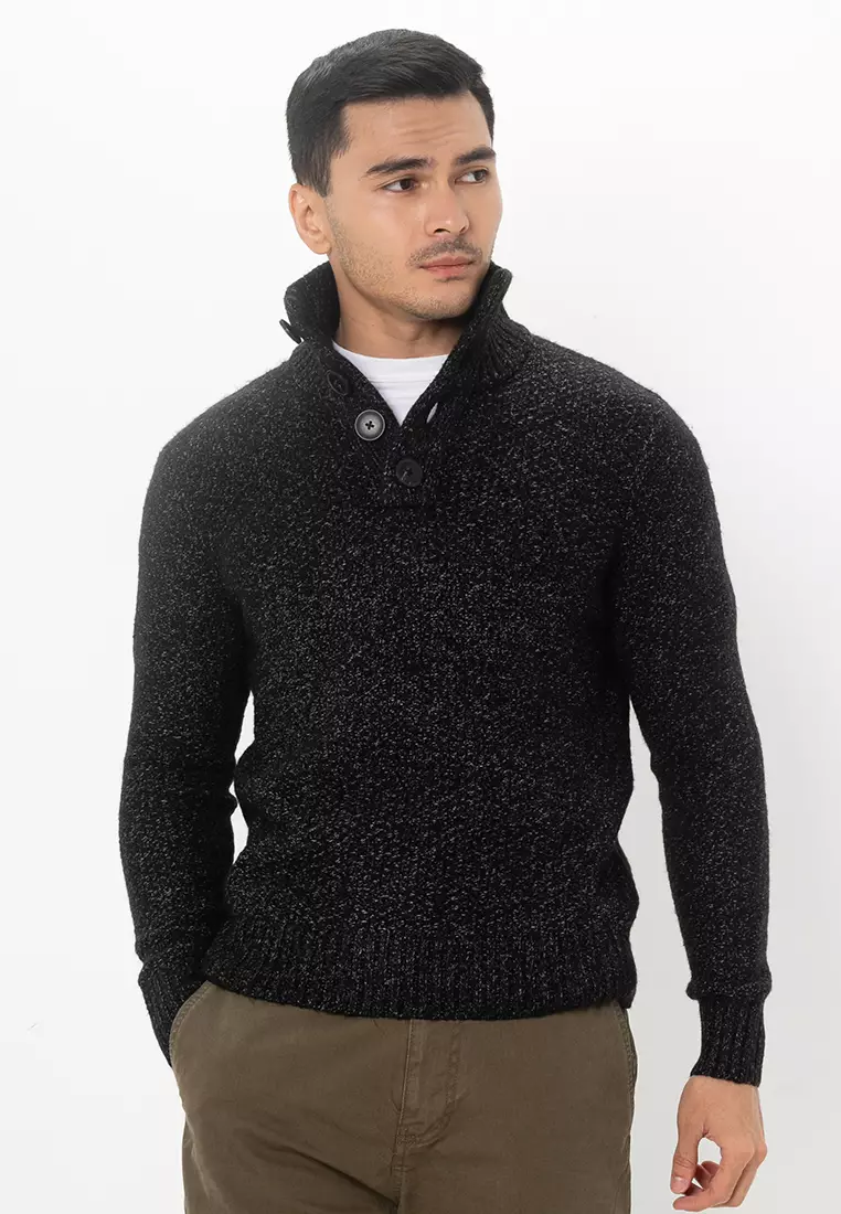 Chunky Button High Neck Jumper