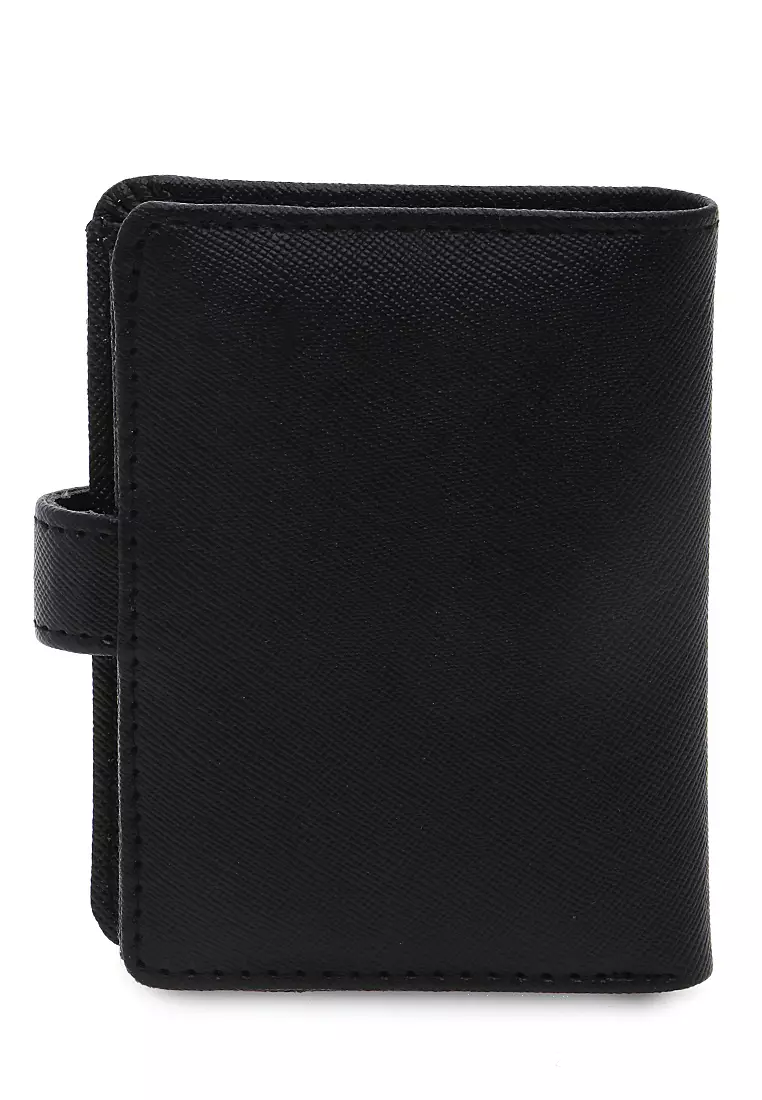 Jareth Dompet Wanita Motif Polos Simple Pengait Slot - Hitam