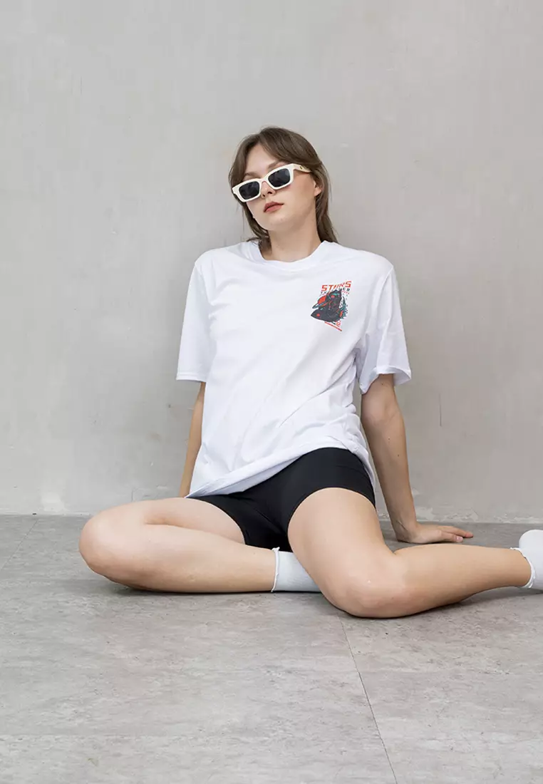 Kaos Putih t shirt polos wanita houseofcuff motif Stars