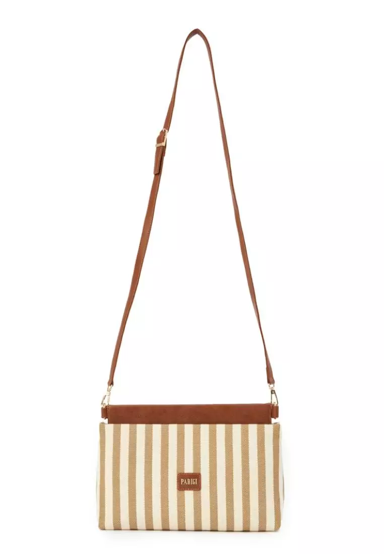 Parigi Striped Canvas Tote Bag - Yellow