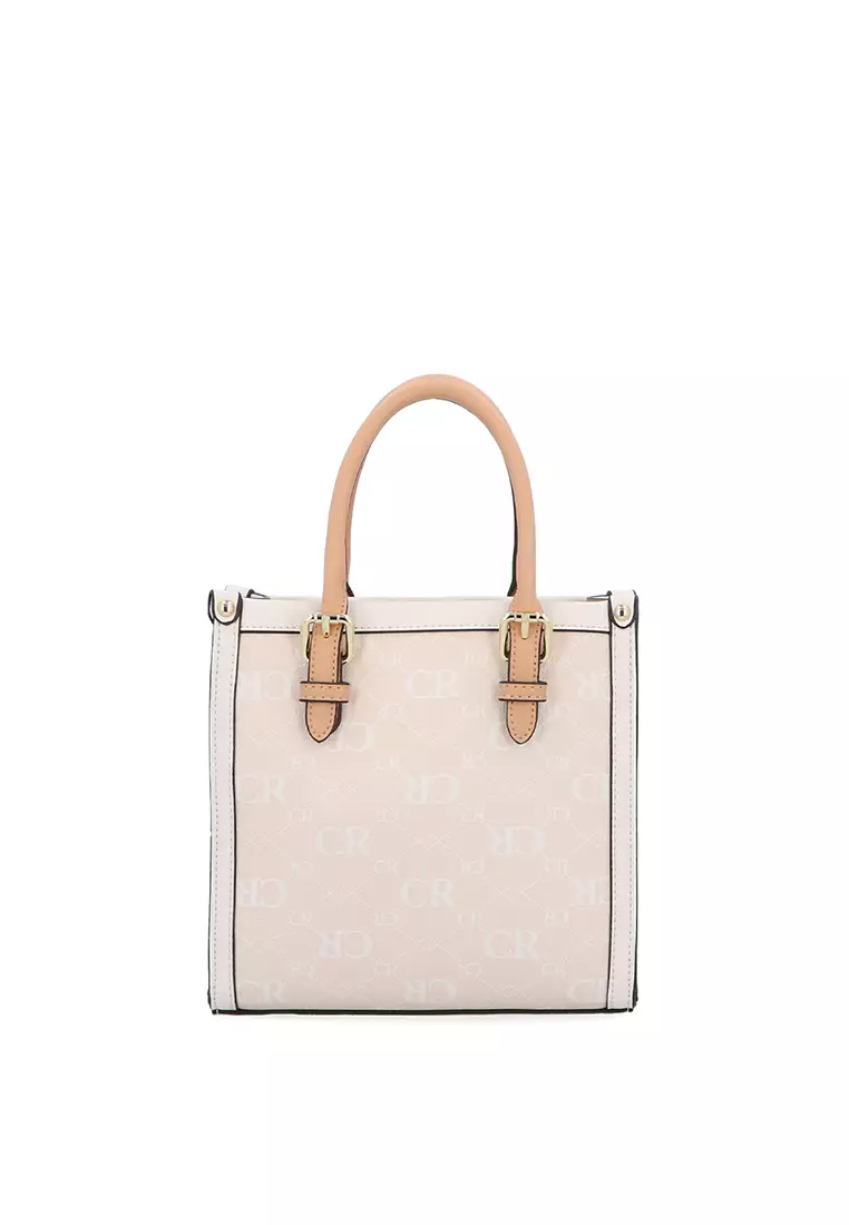 CR Monogram in Cream Top Handle - Beige