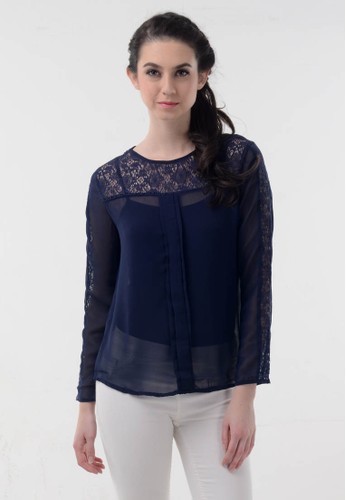 Blouse Chiffon with brocade combination.