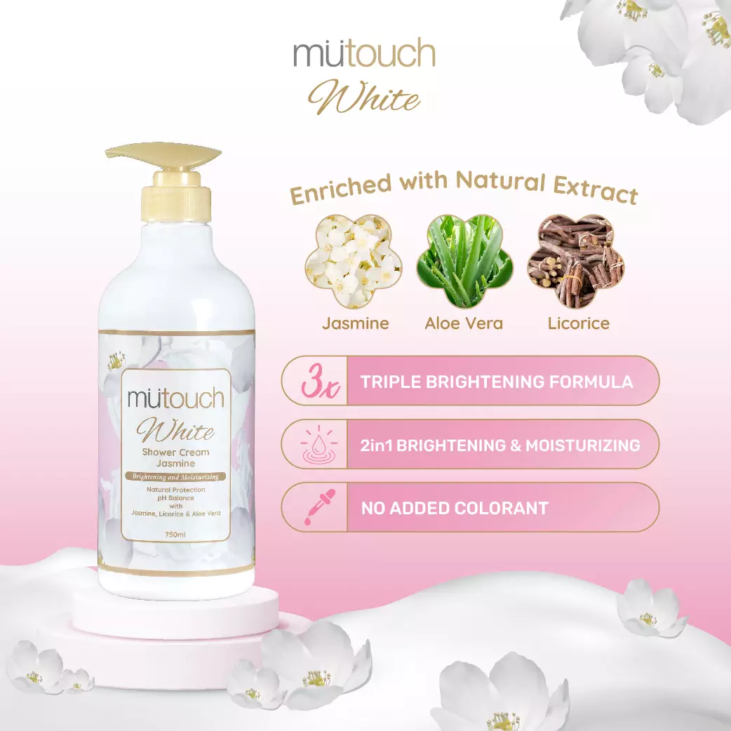Mutouch White Brightening Set - Shower 750ml + Lotion 400ml - Perawatan Tubuh