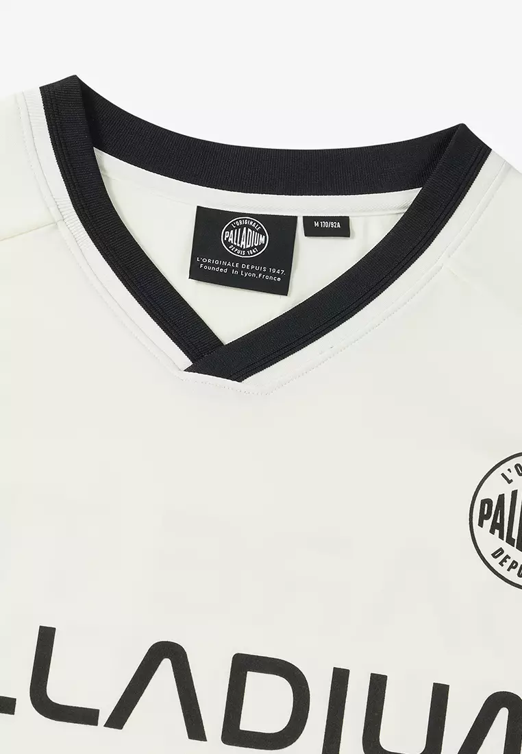 男裝 LOGO 復古寬鬆落肩拼色T裇