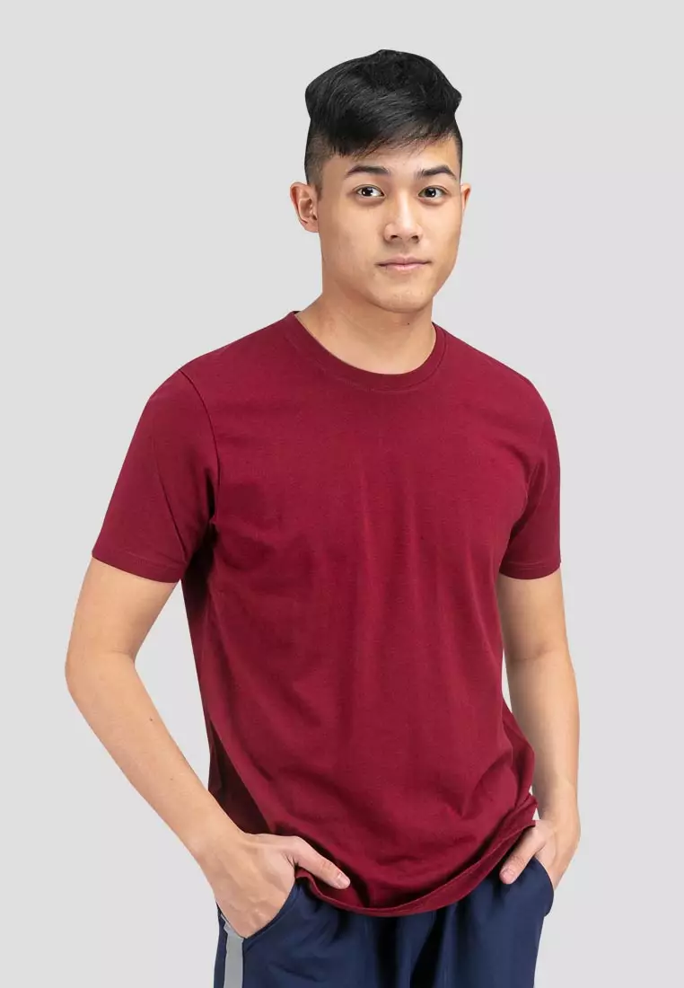 Forest Plus Size T Shirt Men 100% Cotton Soft Unisex Round Neck Big Size Plain Tee | PL23585-56Maroon