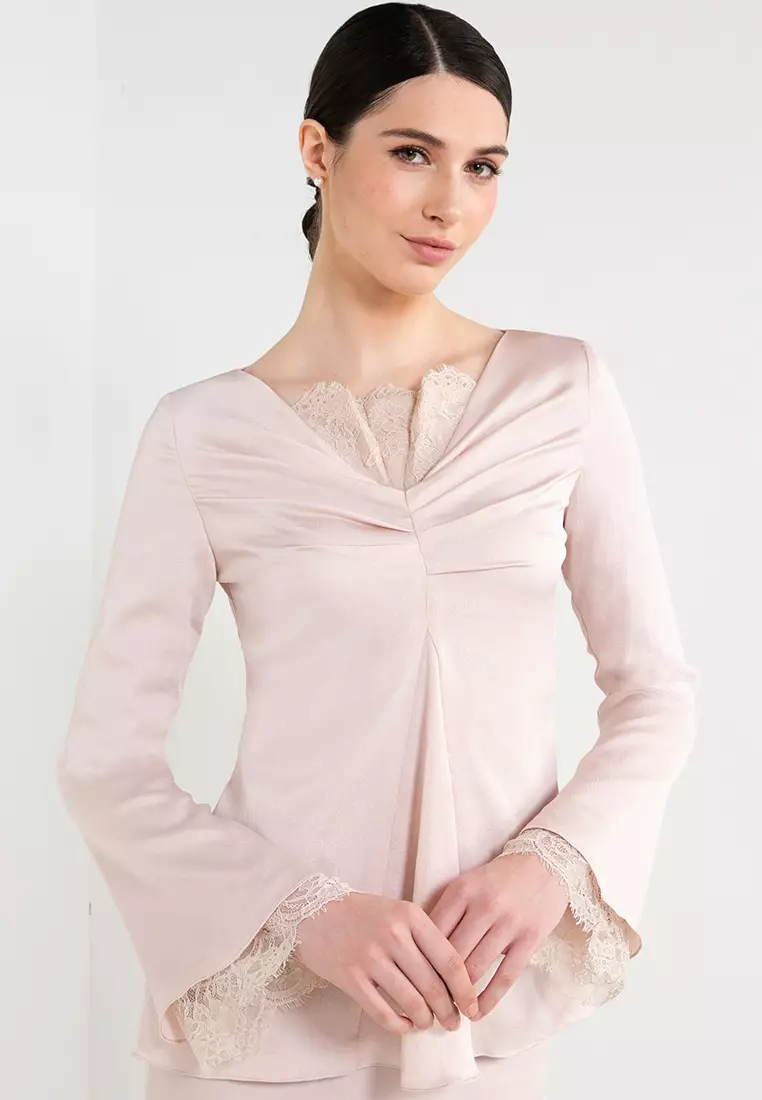 Merra pleated shoulder detail blouse on sale