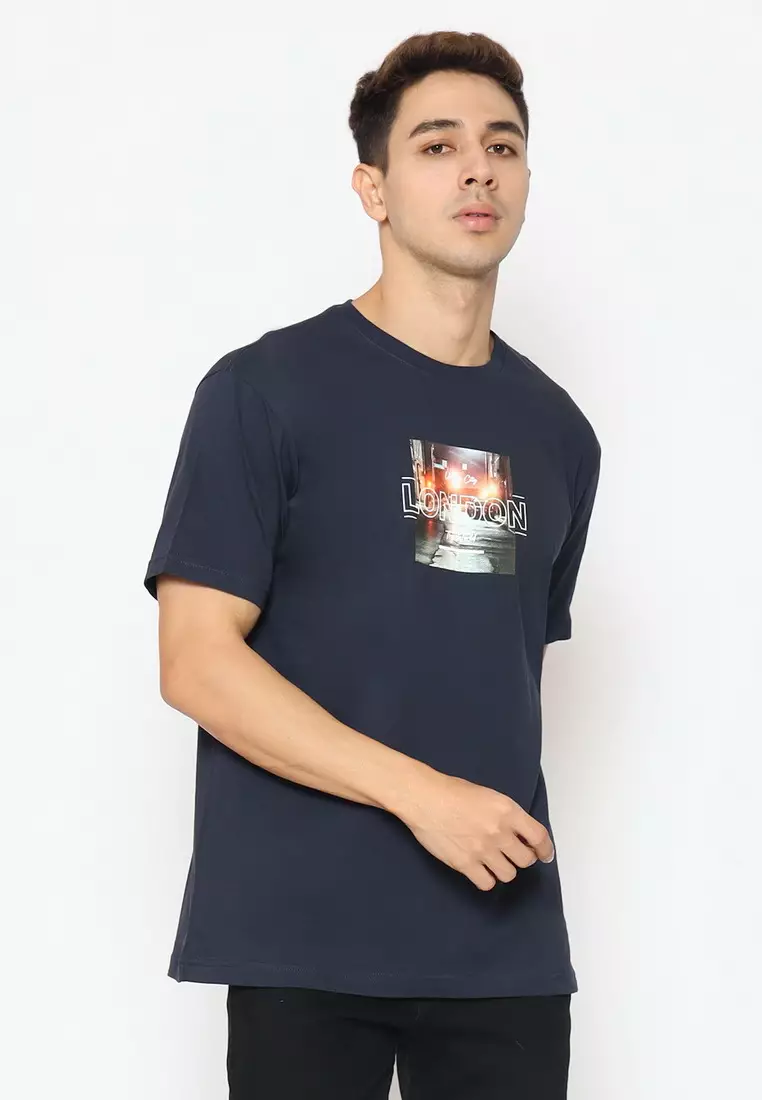 POLICE T-Shirt Cotton Combed Sablon Raster Pria 2073280461