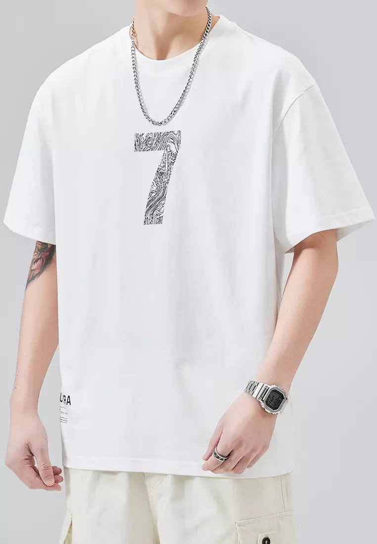 數字印花短袖T恤 AY-D5512