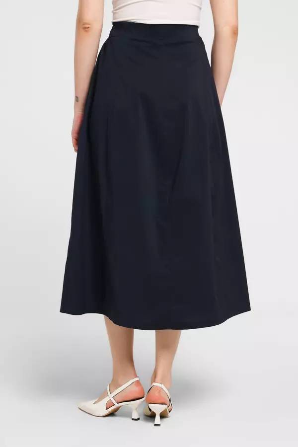 MINIMAL - Narala - Rok Midi - Navy Dark Warna Navy_Dark