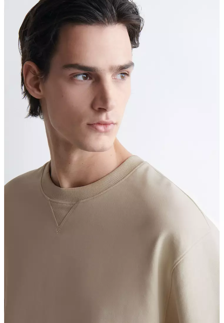 OVERSIZED SHORT-SLEEVED COTTON SWEATSHIRT