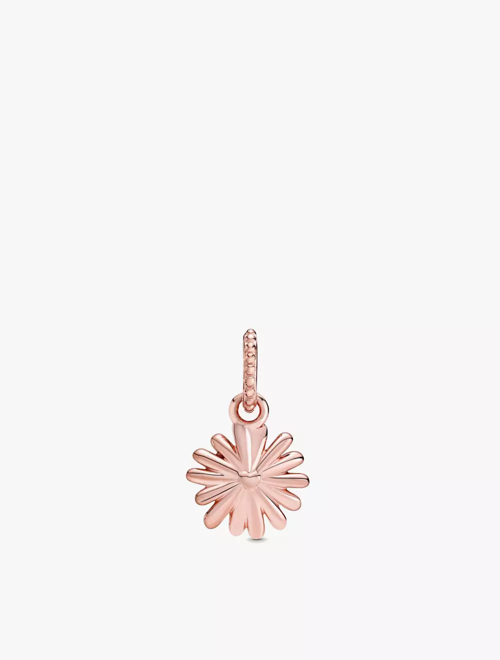 Daisy Pandora Rose dangle with clear cubic zirconia and shaded pink enamel
