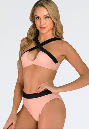 LYCKA pink LWD7266-European Style Lady Bikini Set-Pink EA000US378A691GS_1