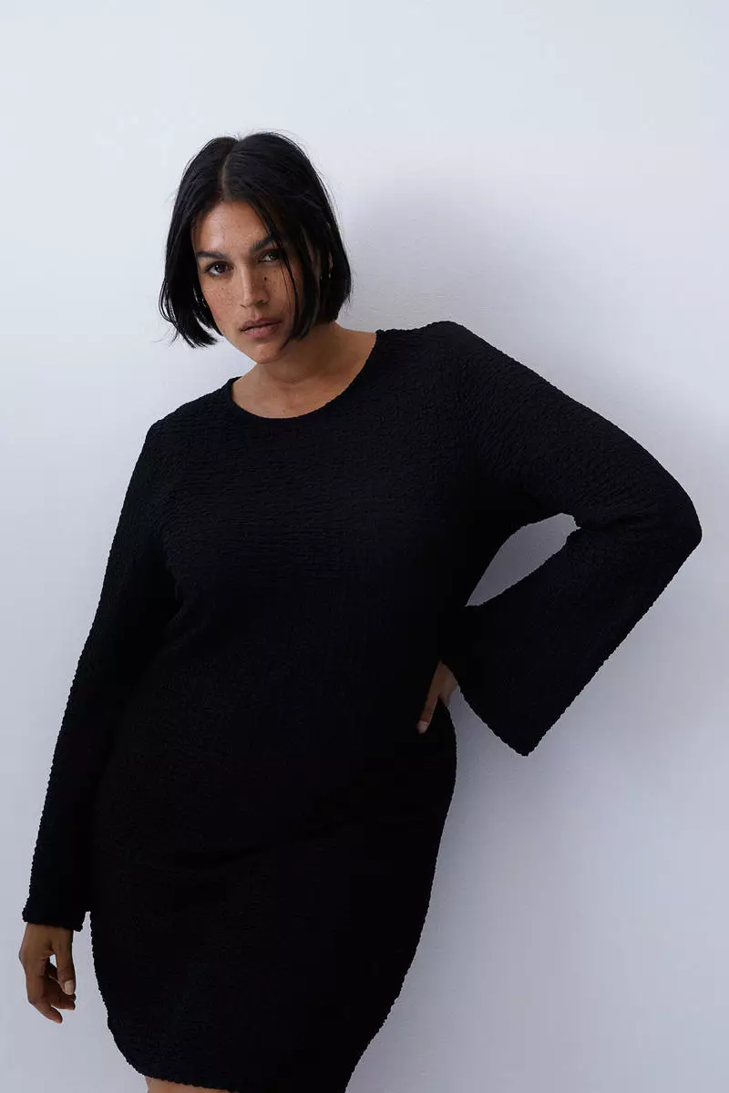 Textured jersey dress