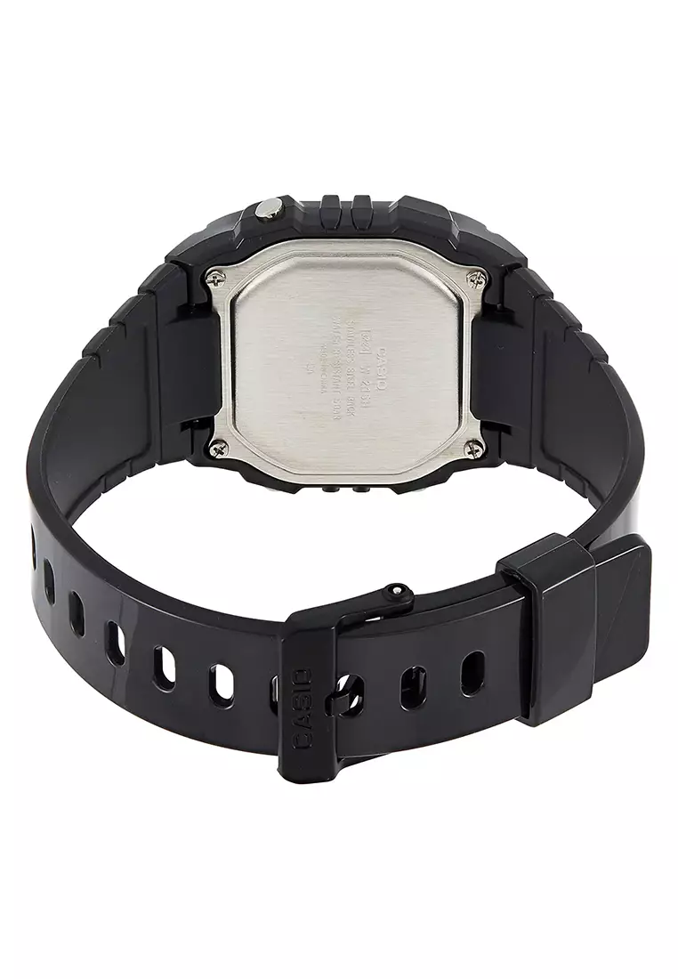 Casio - Jam Tangan Pria - Black - Resin Strap - W-215H-8AV