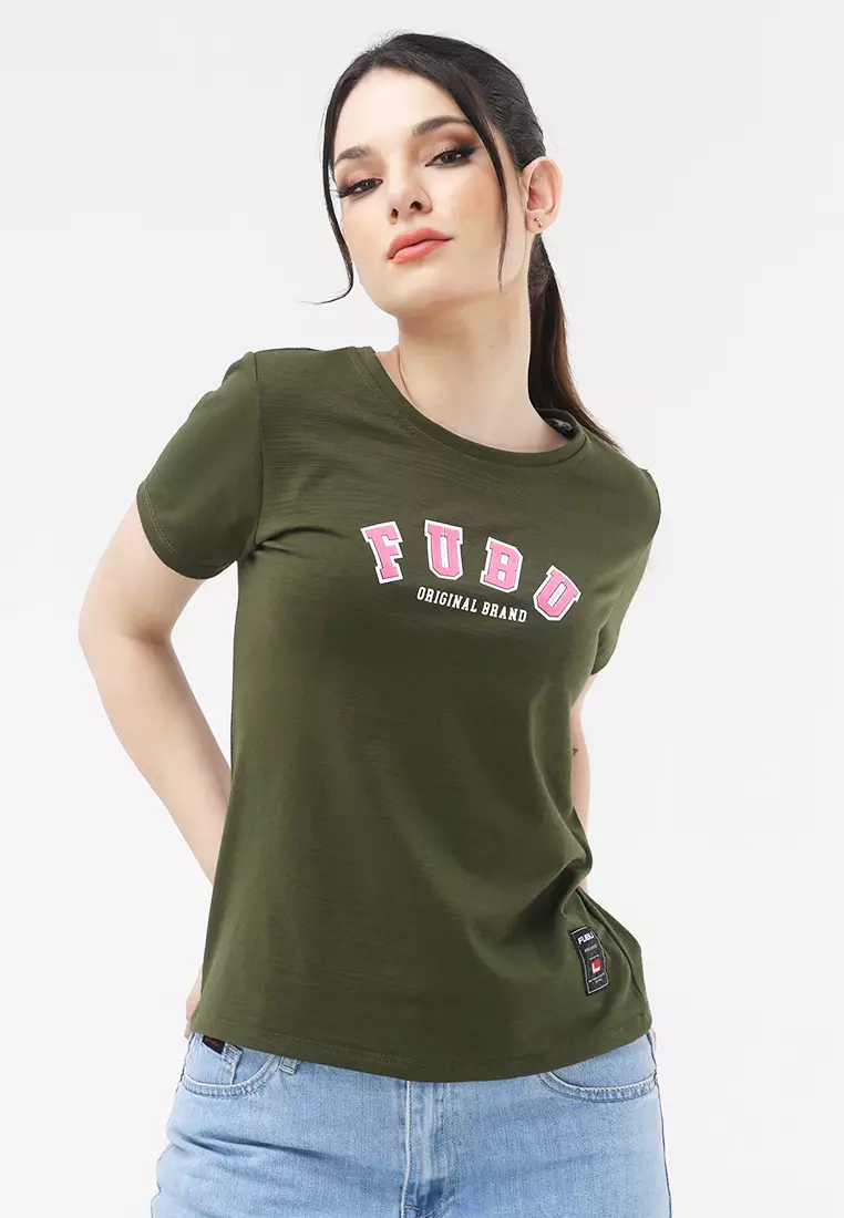 Round Neck Streaky Short Sleeve