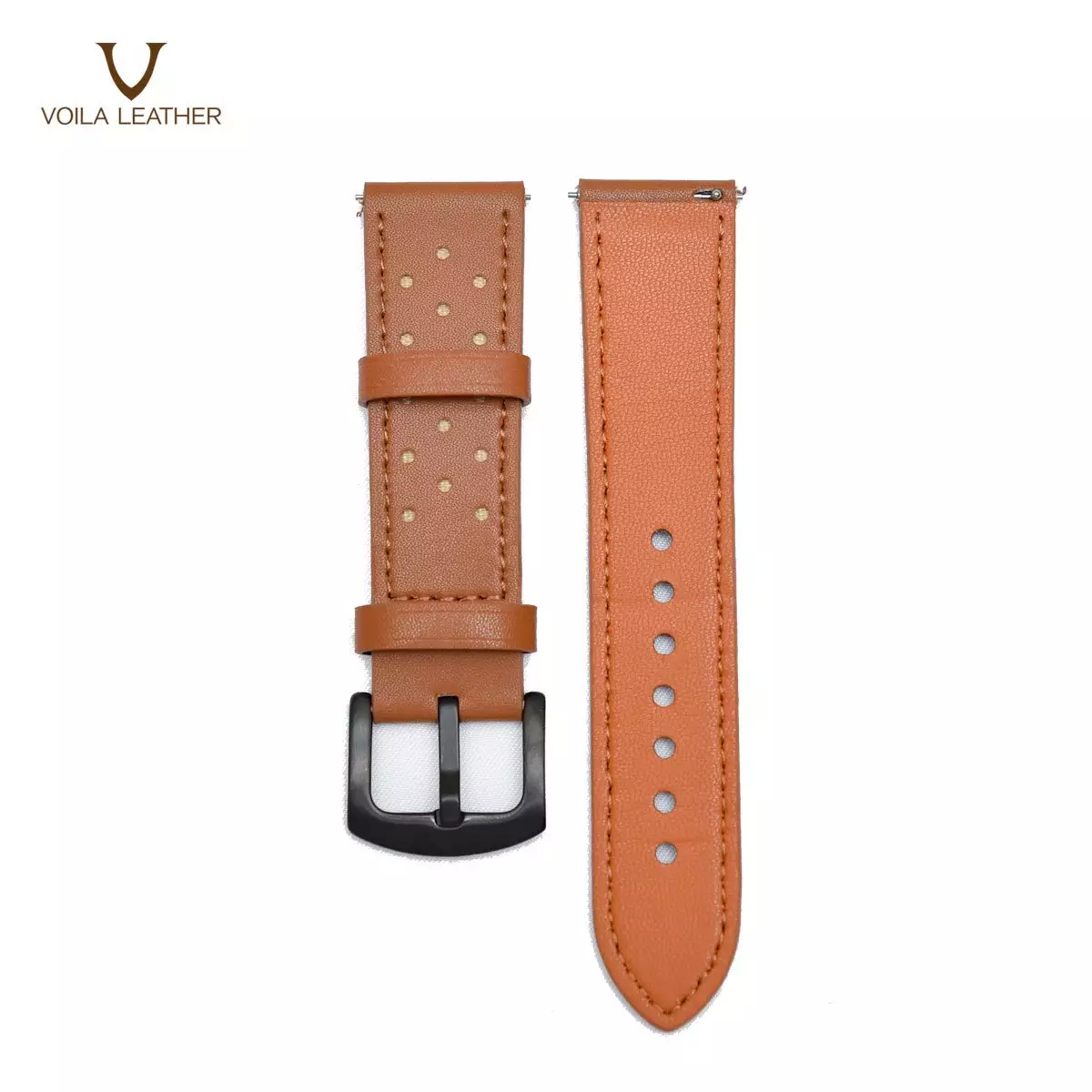 22mm Light Brown Leather and Rubber Watch Strap - S221300 - Fossil