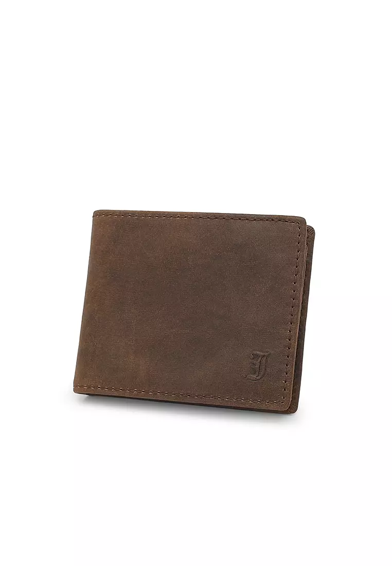 Men's Genuine Leather RFID Blocking Wallet - Brown