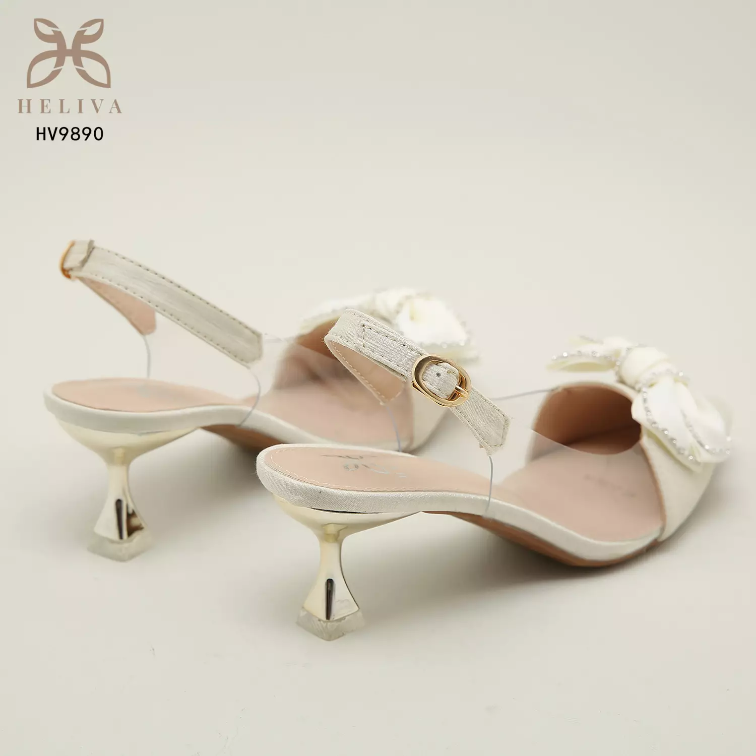 Heliva Linda High Heels Women Sling Back Shoes Butterfly Bow