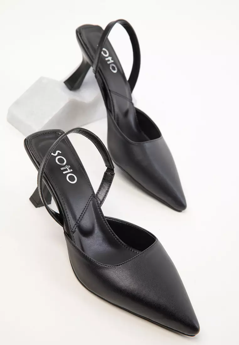 Black Women's Classic Heeled Shoes 20430