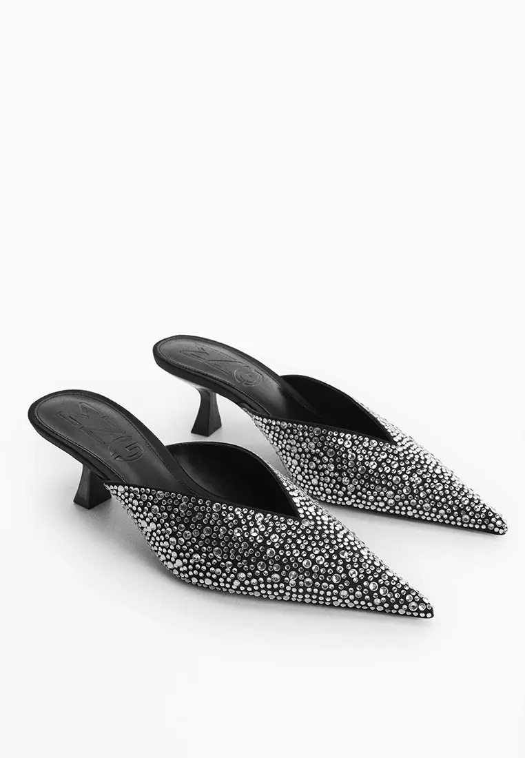 Pointed Toe Rhinestone Heels