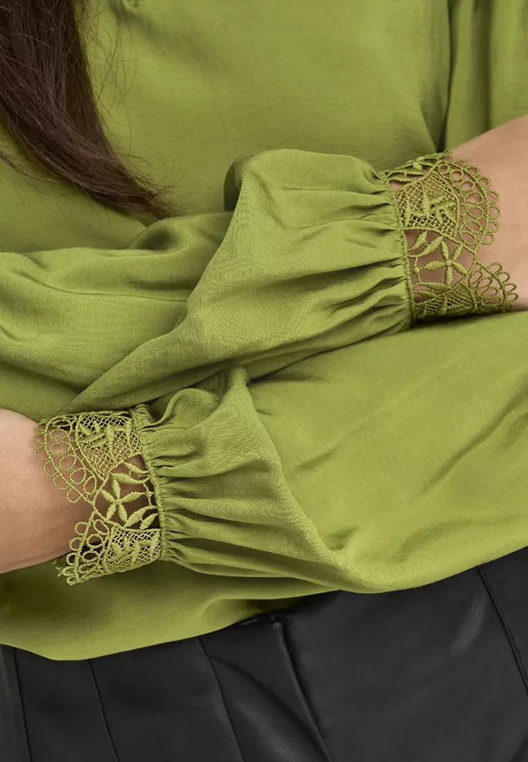 Camille Long Sleeve Lace V-Neck Top