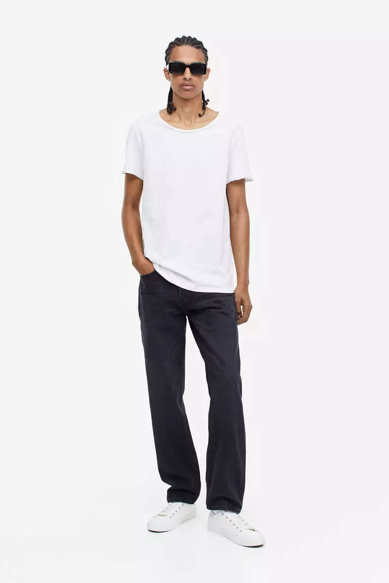 H&m raw edge top t shirt