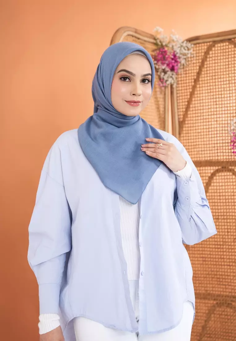 ZM Zaskia Mecca - Sadi Ocean Slate Hijab Kerudung Segi Empat