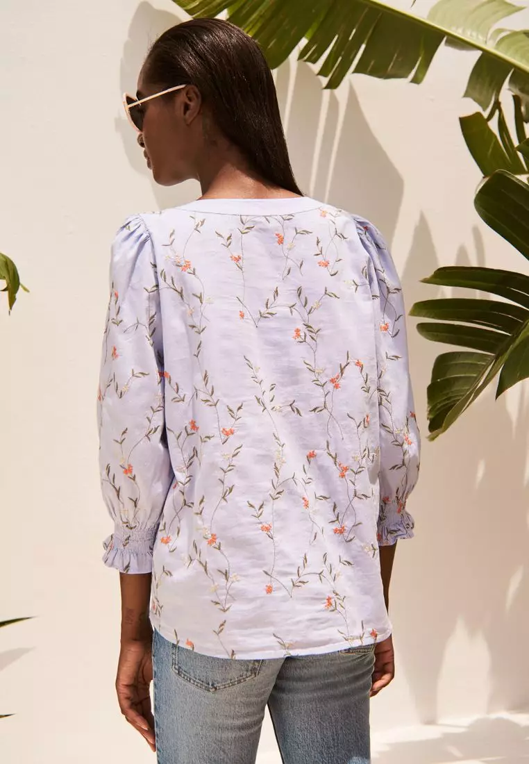 Buy NEXT Embroidered VNeck Blouse Online ZALORA Malaysia