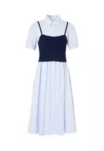 Blue Stripes on White
