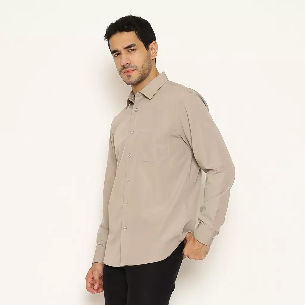 AMK Kemeja Basic Pria Lengan Panjang SHS GINJIRO L/S Grey