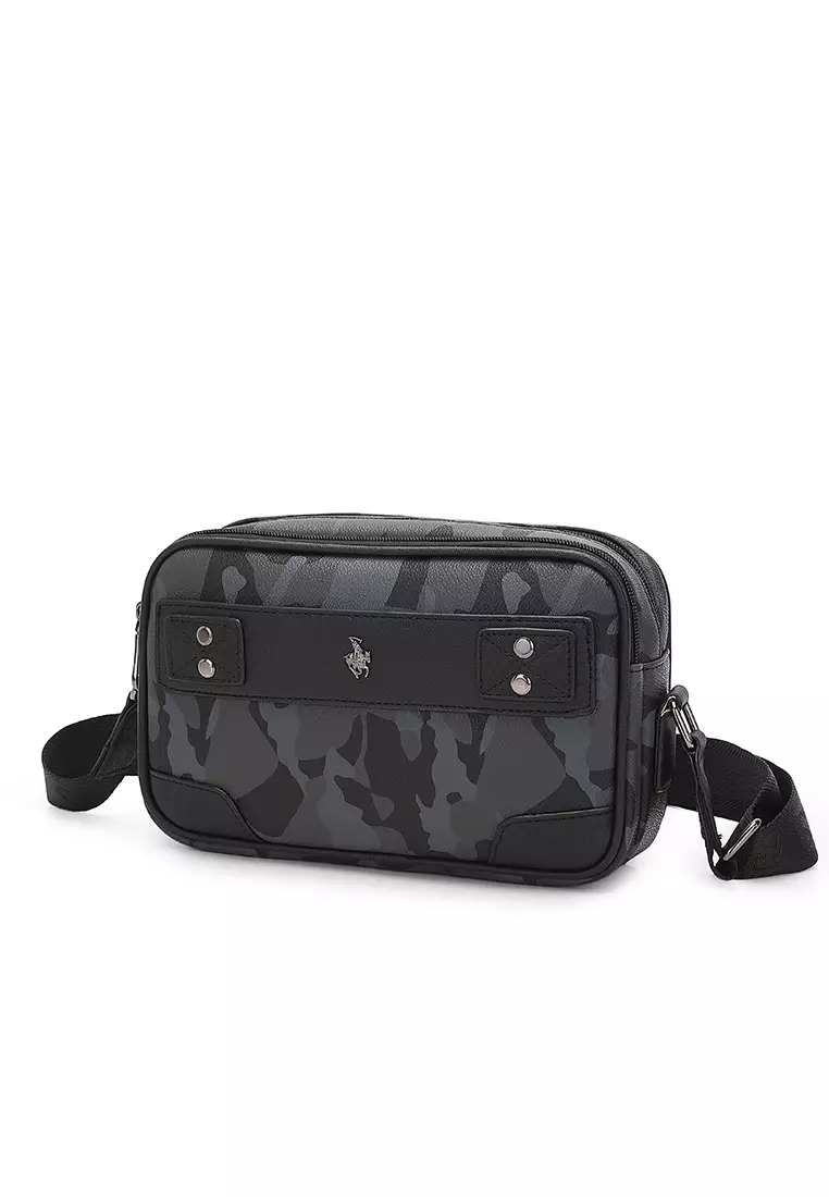 Men's Camouflage Sling Bag / Crossbody Bag (Tas Selempang Pria) - Hitam