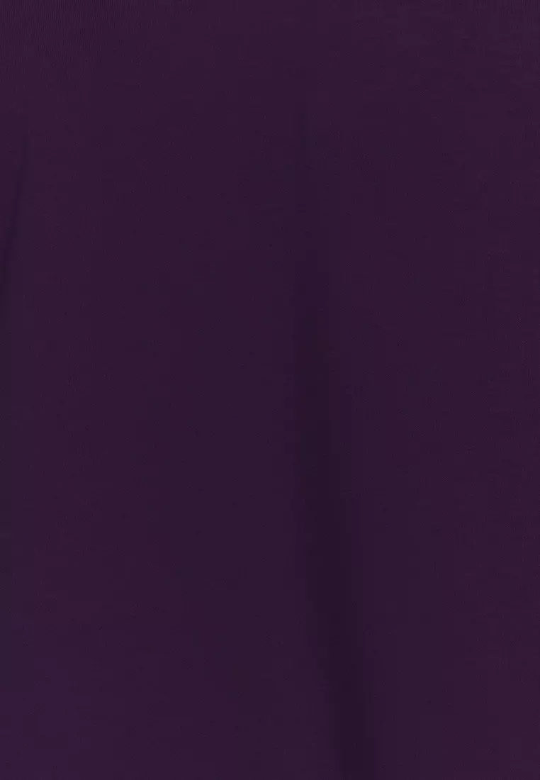 Purple Oversize/Wide Pattern V Neck Knitted T-Shirt