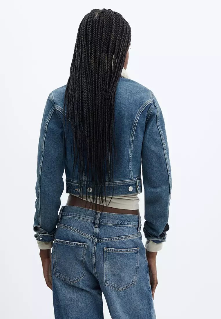 Denim Jacket With Shearling Collar