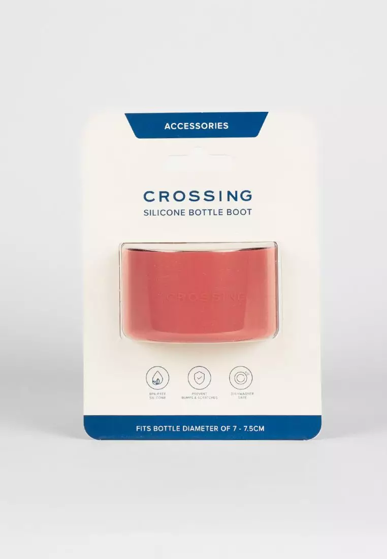Crossing Silicone Water Bottle Boot - Fits Diameter 7-7.5cm (550ml) Blistered Pack - Red