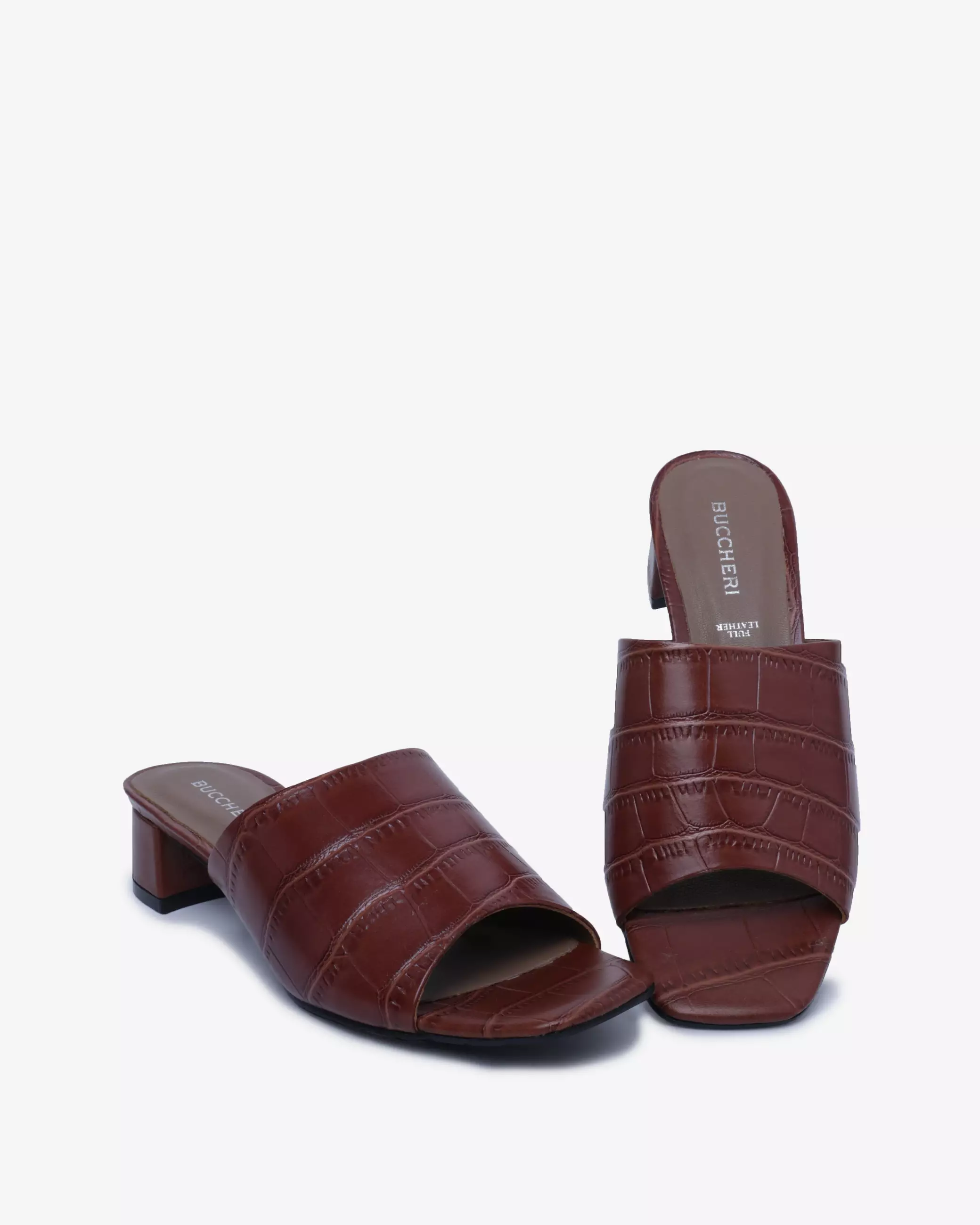 Buccheri Sandal Heels Wanita Bellance Brown