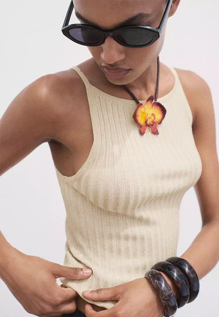 Fine Ribbed Knit Top