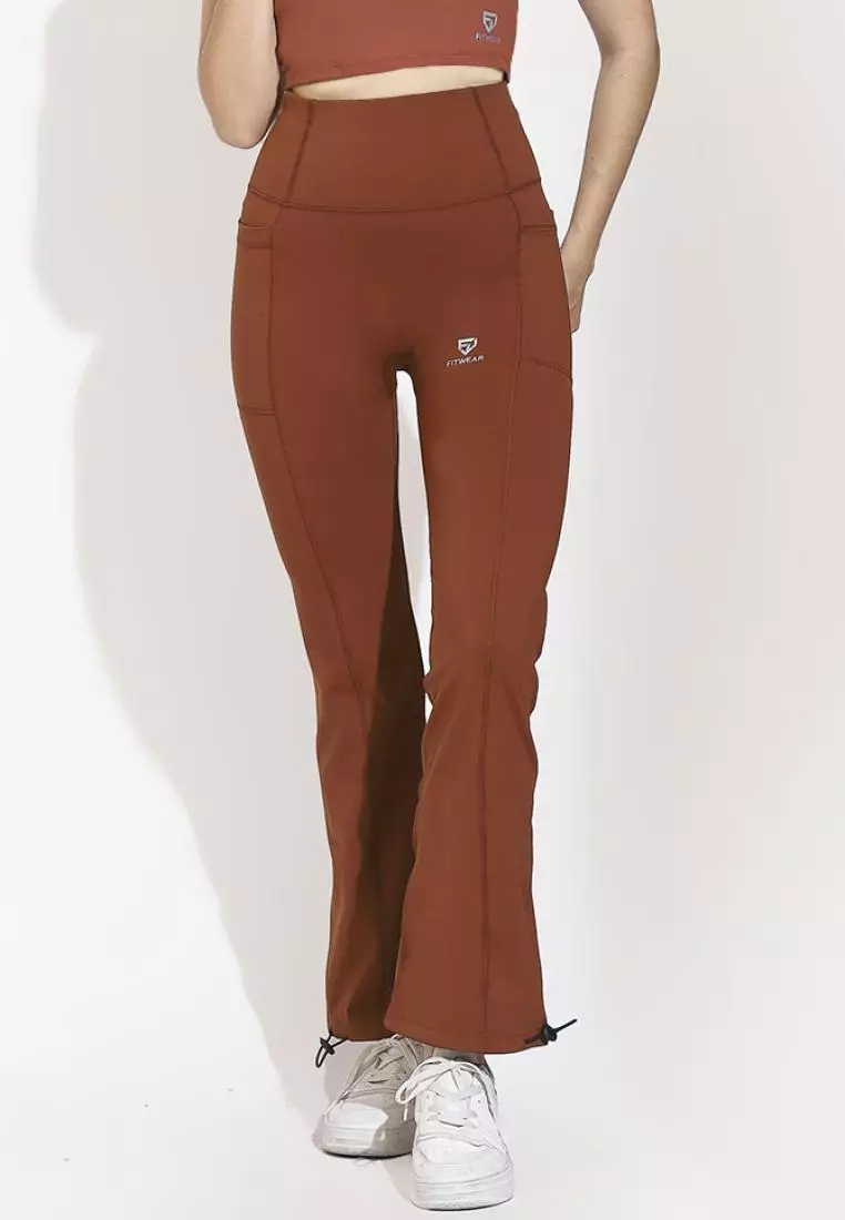 Fitwear - Legging Jogger Olahraga Wanita LINDA 2IN1 ANKLE SERUT - BRICK DRYFIT 2POCKET